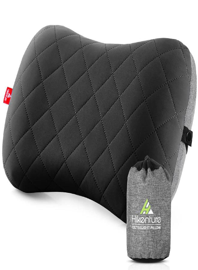 Camping Pillow With Removable Cover - Ultralight Inflatable Pillow For Neck Lumber Support - Upgrade Backpacking Pillow - Washable Travel Air Pillows For Camping, Hiking, Backpacking (Black)