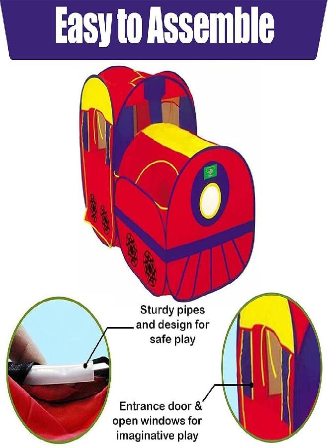 Liberty Imports Kids Pop Up Play Tent - Foldable Indoor and Outdoor Playhouse for Toddlers, Boys and Girls (Locomotive Train)