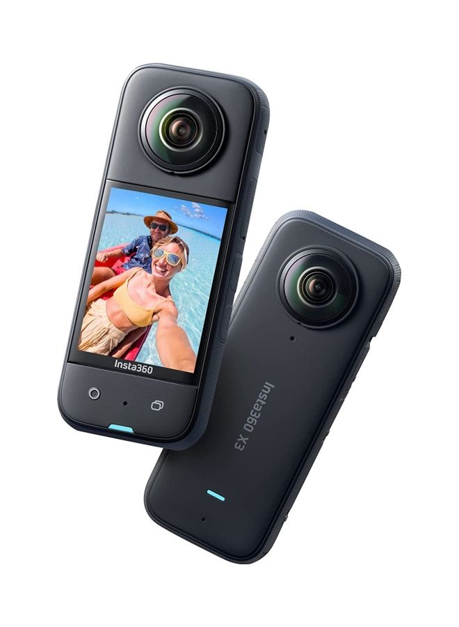 X3 360 Degree Waterproof Action Camera With 1/2  Sensor 5.7K 360 72MP 360 Photos Stabilisation 2.29 Touch Screen Ai Editing Live Streaming Webcam Voice Control With 64GB Memory Card