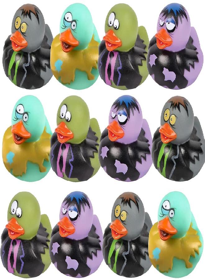 ArtCreativity 2 Inch Zombie Rubber Duckies for Kids, Pack of 12, Variety of Designs and Colors, Trick or Treat Supplies, Goodie Bag Fillers, Party Favors, Halloween Themed Bathtub Toys