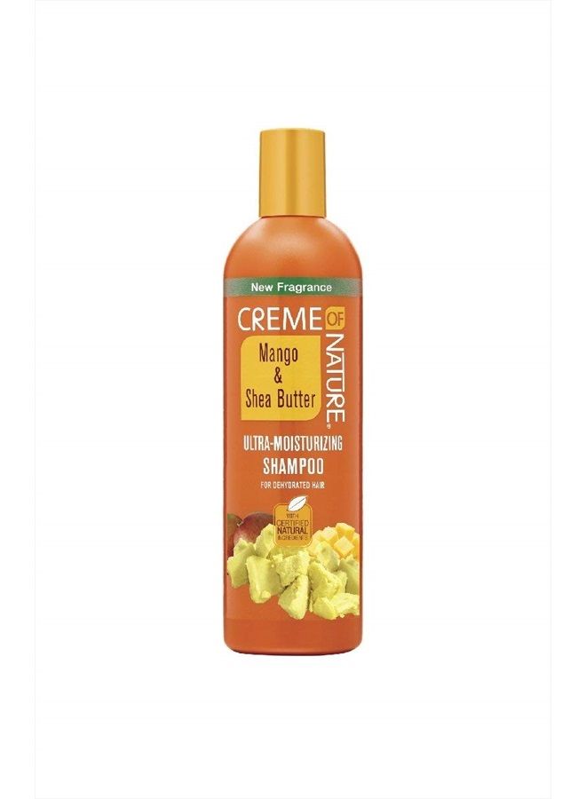 Shampoo with Mango & Shea Butter, Ultra Moisturizing for Dry Dehydrated Hair, 12 Fl Oz (Pack of 1)