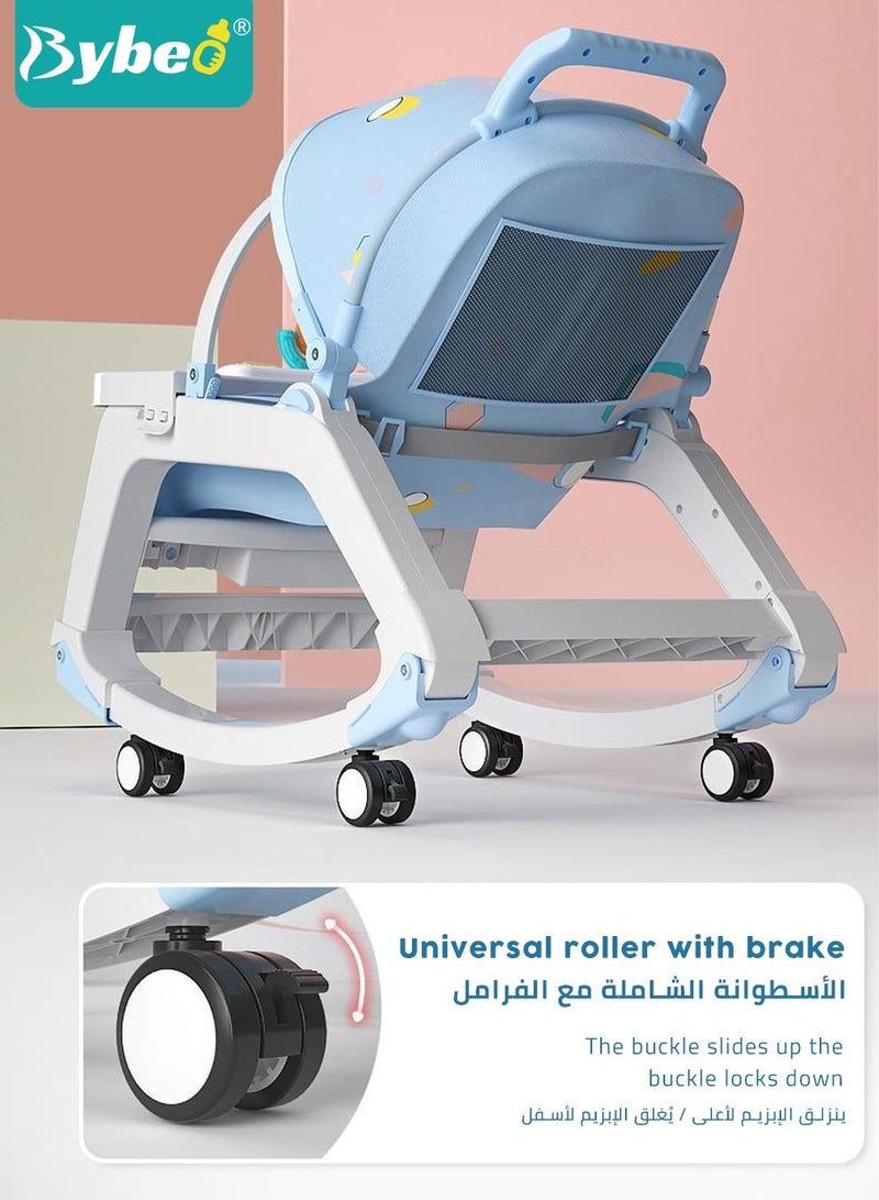 5 in 1 Multifunctional Baby Rocking Chair, Booster Seat, Dinning Dining Chair for Kids, Toddler Stroller With Sunshade Shede, Music and Hanging Toys