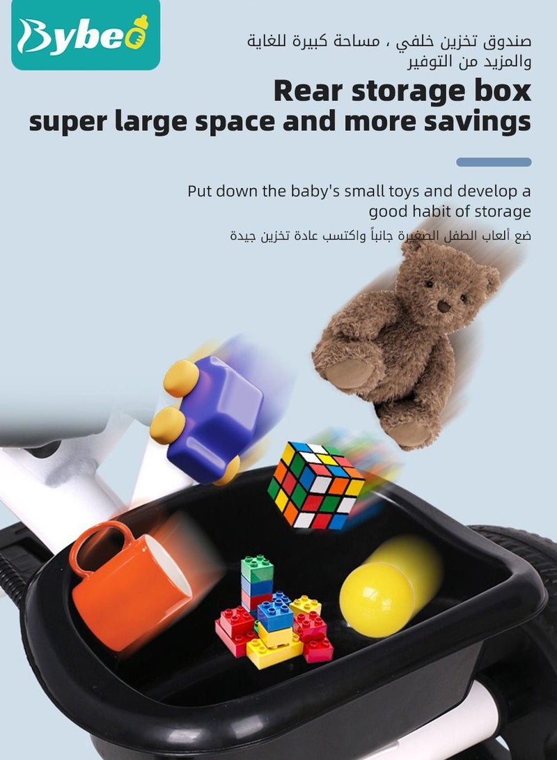 3-in-1 Kids Tricycle, Toddler Trike Bike - Perfect Ride-On Tricycle with Removable Parent Handle, Backrest, Safety Belt for Children Boys & Girls