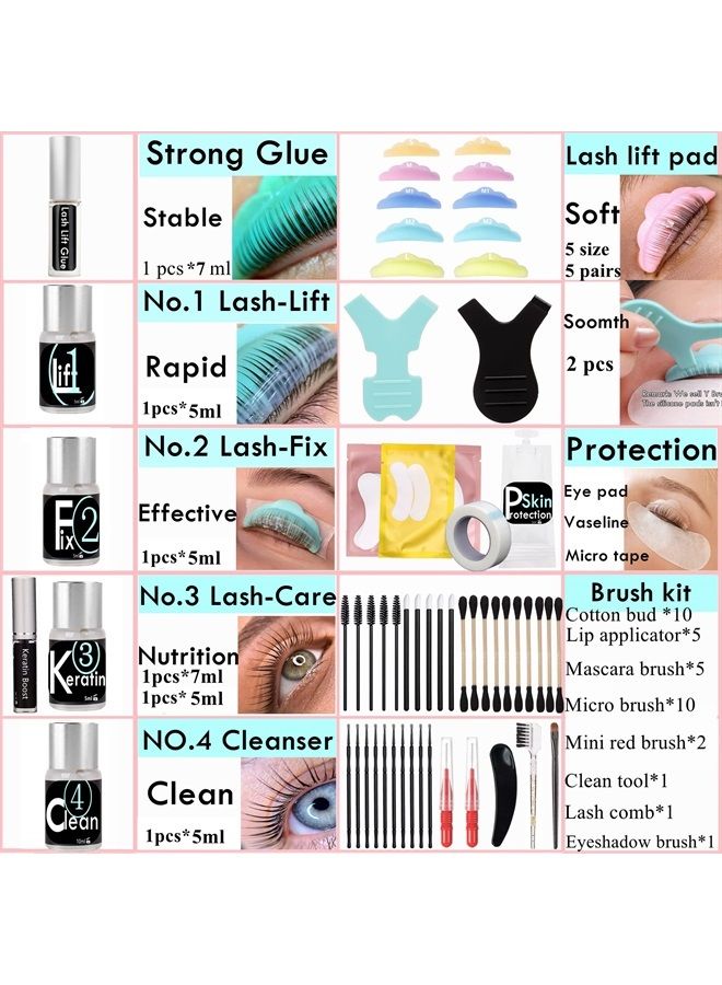 Lash Lift Kit, Lash Lifting and Brow Lamination 2 in 1, DIY Eyelash Perm At Home, Perming Lashes With Strong Glue(lash and eyebrow lift kit)