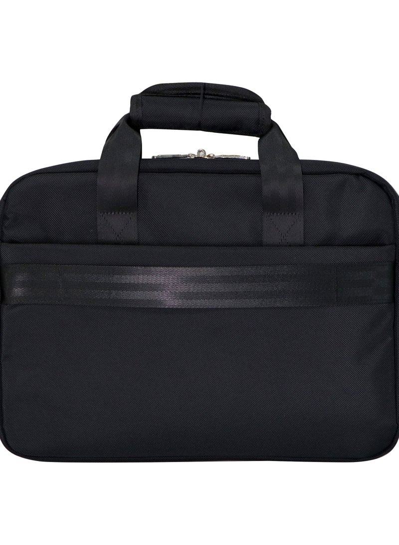 Premium Business Laptop Briefcase 15.6-Inch Laptop Bag Large Capacity Messenger Bag Soft Top Handle Handbag with Long Straps for Men Travel Office Work Black