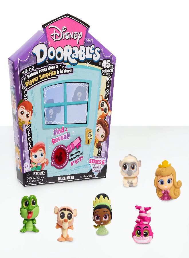 Disney Doorables Multi Peek Series 6 Jeweled Disney Princess Characters, Includes 5, 6, or 7 Collectible Mini Figures, Styles May Vary, by Just Play