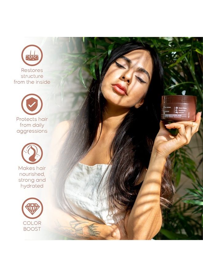 Dark Brown Color BONDOX HAIR 8.8 oz - Color Depositing Mask - Dark Brown - Marine Collagen and Almond Oil - Formaldehyde-Free - Repairs the Hair Elasticity & Flexibility, Softens, Moisturizers