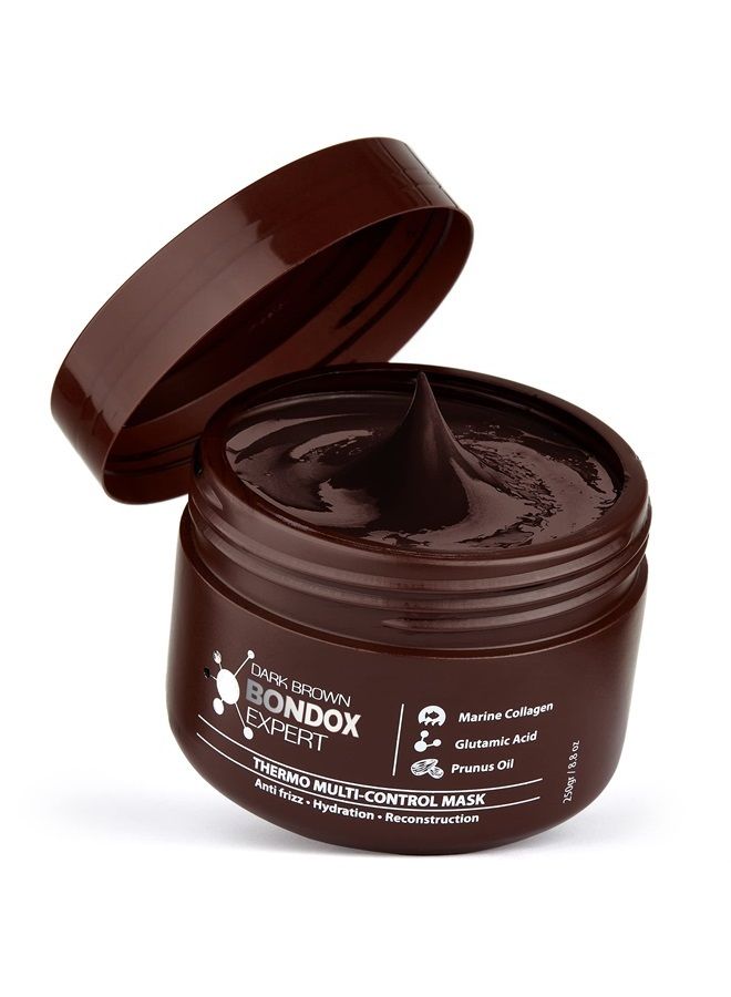 Dark Brown Color BONDOX HAIR 8.8 oz - Color Depositing Mask - Dark Brown - Marine Collagen and Almond Oil - Formaldehyde-Free - Repairs the Hair Elasticity & Flexibility, Softens, Moisturizers