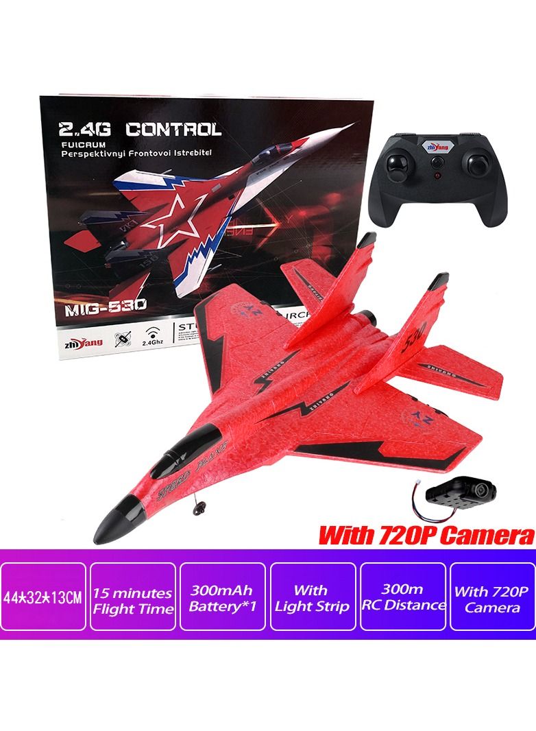 RC Foam Aircraft Remote Control Airplane Foam Toys for Children ZY-530 Red With 720P