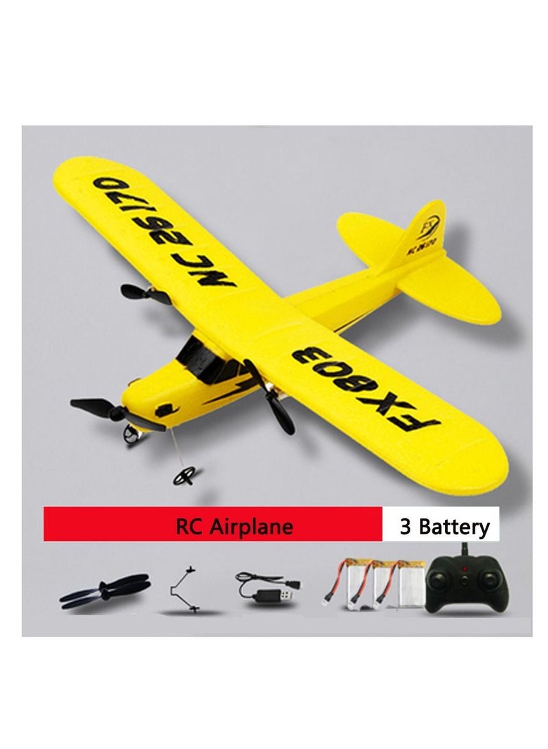 DIY RC Plane Toy 803 yellow 3 battery Remote Control Airplane DIY Fixed Wing Aircraft