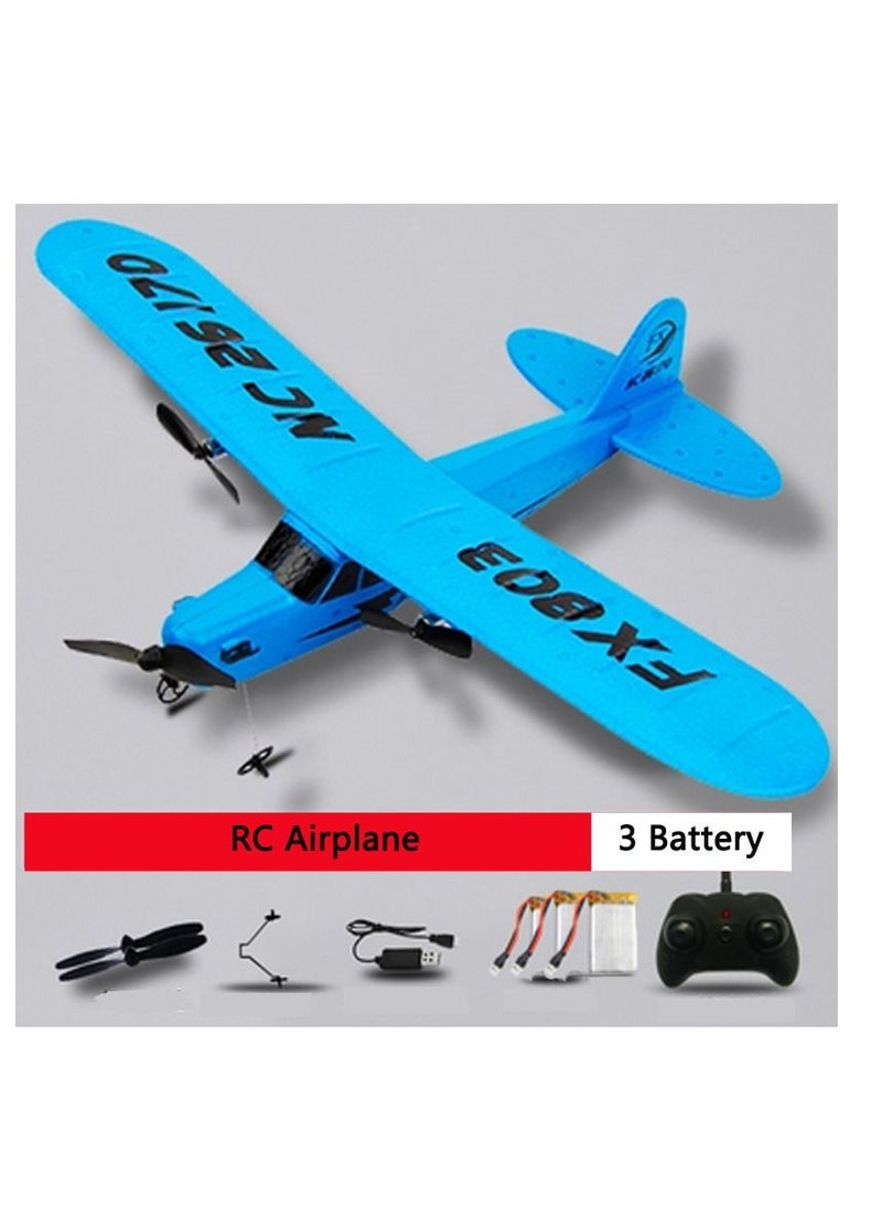 DIY RC Plane Toy 803 blue 3 battery Remote Control Airplane DIY Fixed Wing Aircraft