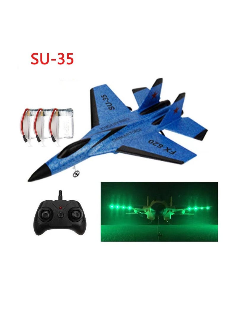 DIY RC Plane Toy 620 blue 3 battery Remote Control Airplane DIY Fixed Wing Aircraft