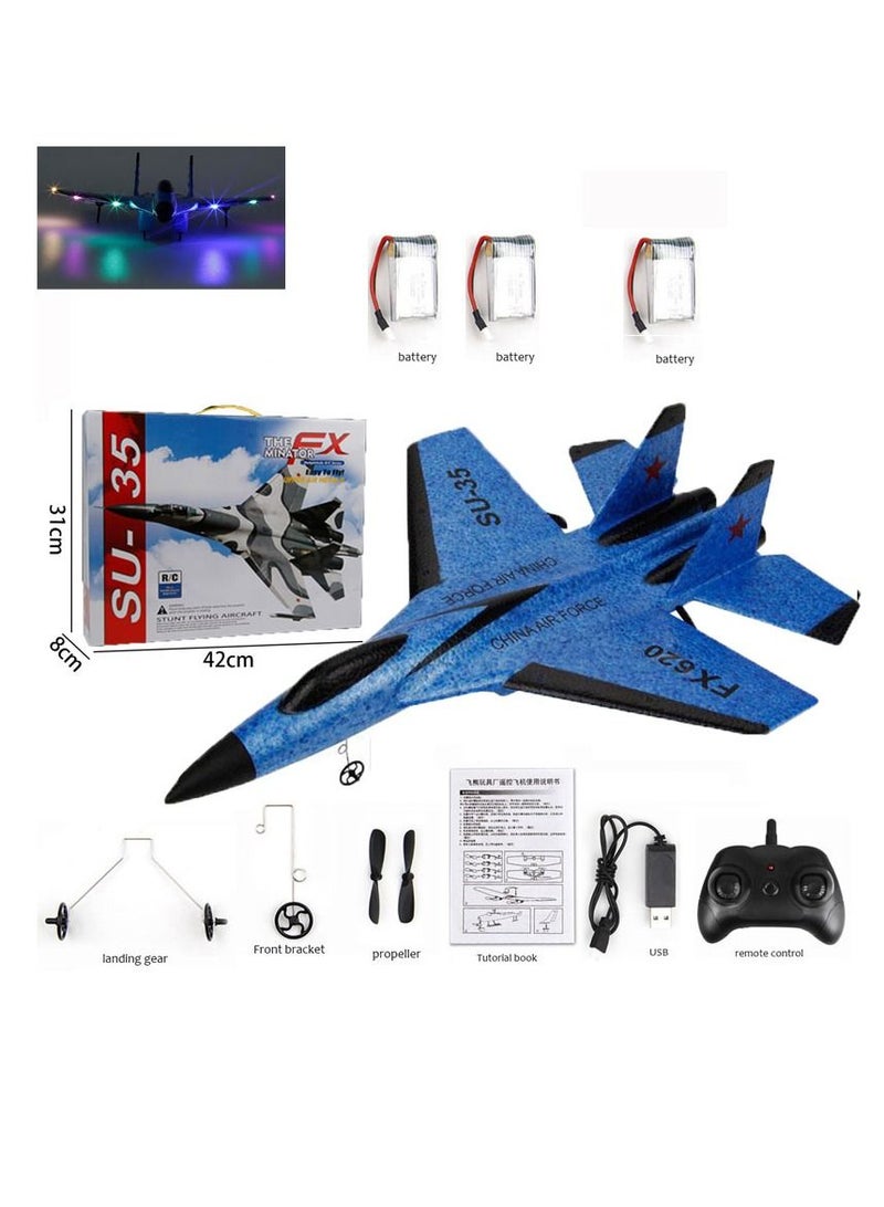 RC Remote Radio Control Drones Airplanes Blue three Battery Toy Kids Gift