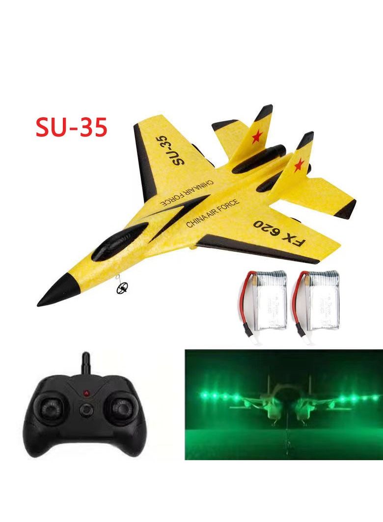 DIY RC Plane Toy 620 yellow 2 battery Remote Control Airplane DIY Fixed Wing Aircraft