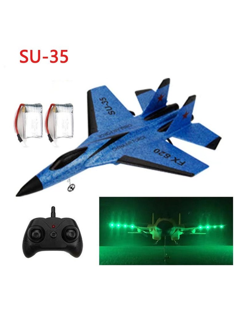 DIY RC Plane Toy 620 blue 2 battery Remote Control Airplane DIY Fixed Wing Aircraft