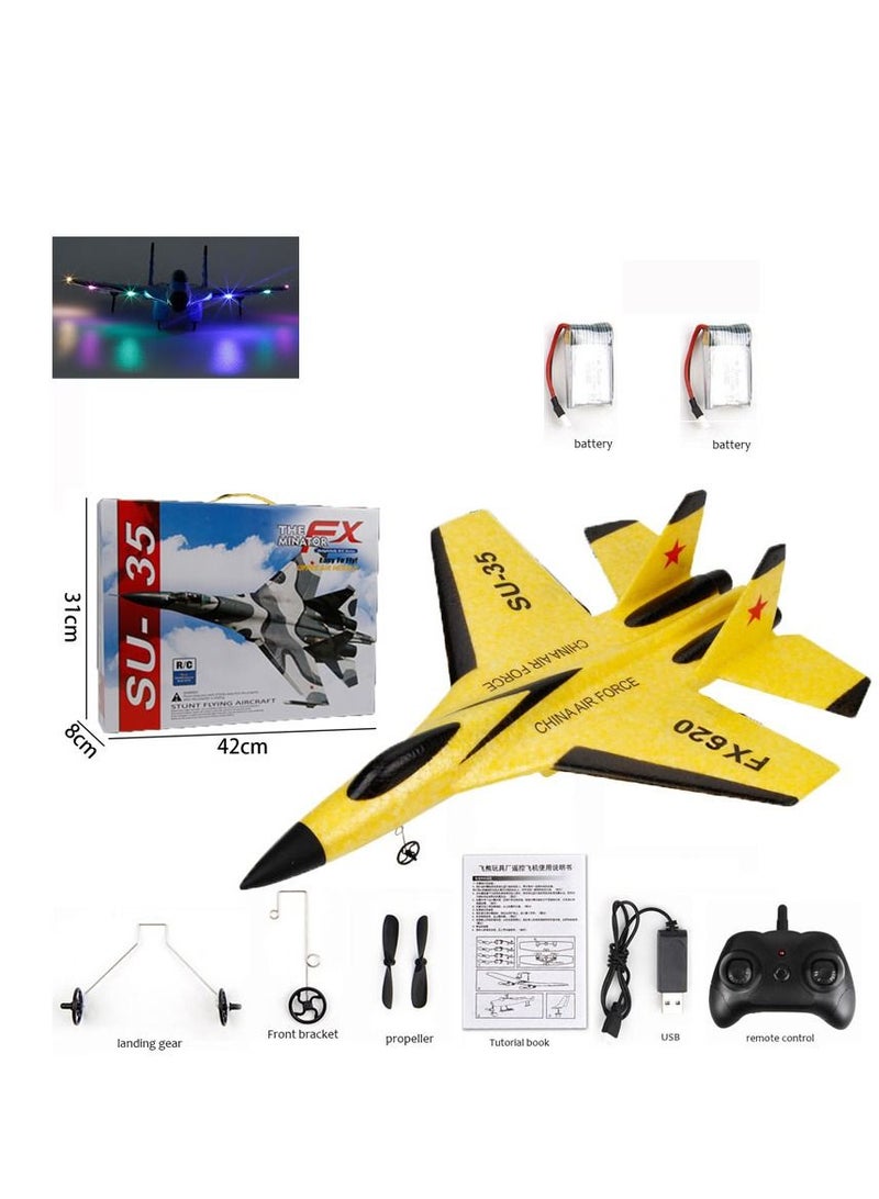 RC Remote Radio Control Drones Airplanes Yellow two Battery Toy Kids Gift