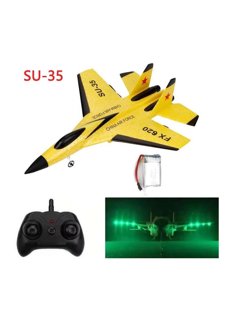 DIY RC Plane Toy 620 yellow 1 battery Remote Control Airplane DIY Fixed Wing Aircraft