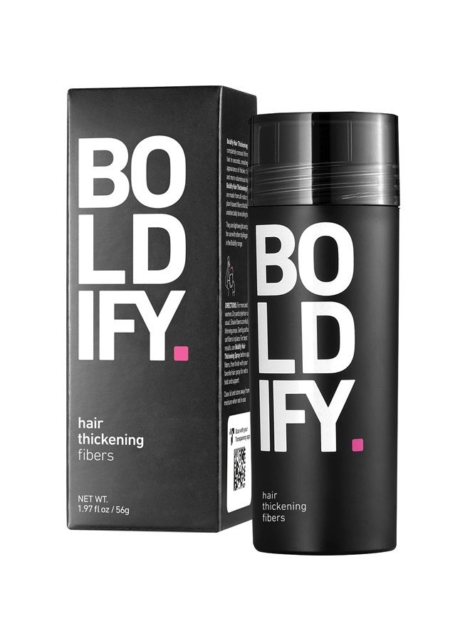 BOLDIFY Hair Fibers for Thinning Hair (BLACK) Undetectable - 56gr Bottle - Completely Conceals Hair Loss in 15 Sec - Hair Thickener for Fine Hair for Women & Men