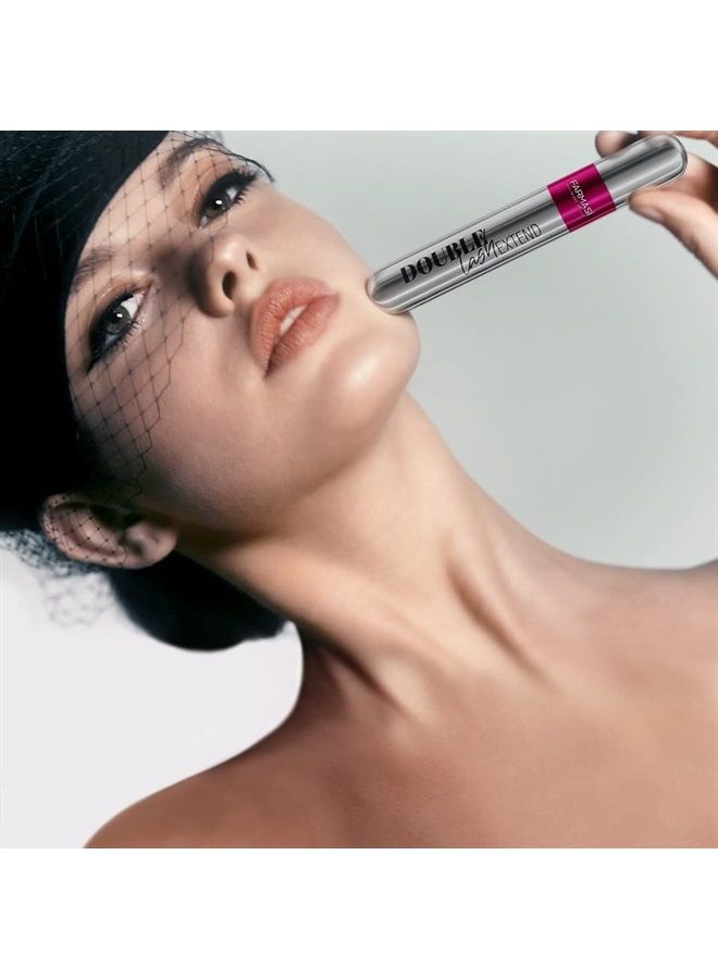 Double Lash Extend Mascara, Eyelash Lengthening Applicator, Natural Lengthening and Thickening Effect No Clumping, Buildable, Defining, Curling, 0.41 fl. Oz / 12 ml (Black)
