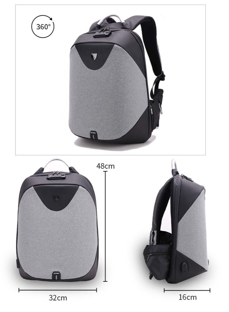 Classic Business Laptop Bag,Water Resistant Anti Theft School Backpack with USB Charging Port for Men