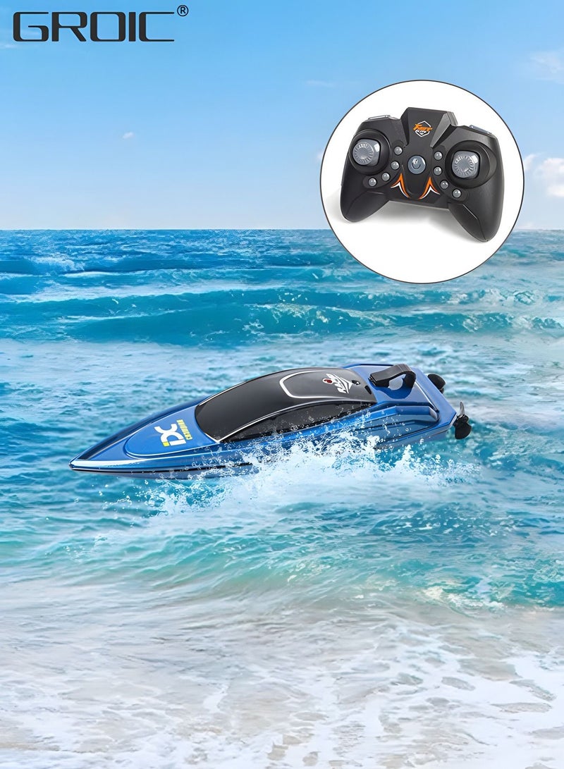 RC Boat Remote Control Boats for Pools and Lakes, 2.4G High Speed Remote Control Boat, Adventure Racing Boat Toys for Kids