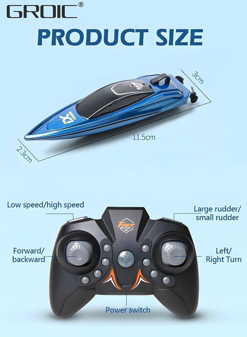 RC Boat Remote Control Boats for Pools and Lakes, 2.4G High Speed Remote Control Boat, Adventure Racing Boat Toys for Kids