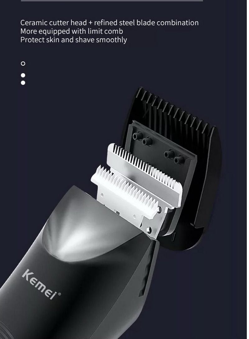 Hair Trimmer Professional Body Hair Remover KM-1838 for Men and Women Waterproof Charge for 1.5 Hours Use for 90 Mins with LED Light