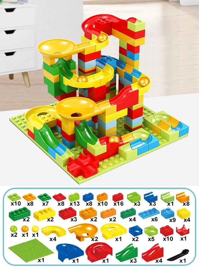 Marble Run Building Blocks, 168 PCS Classic Big Blocks STEM Toy Bricks Set Kids Race Track Compatible with Bulk Bricks Set for Boys Girls Toddler