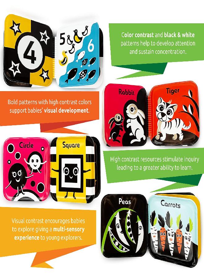 Floating Baby Bath Books - High Contrast Black and White Waterproof Bath Books for Babies 3+ Months