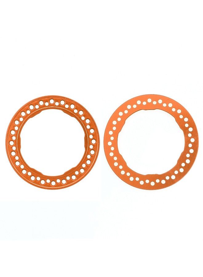 4pcs Aluminum 1.9inch Remote Control Beadlock Wheel Rim Ring Replacement  for 1:10 Crawler Remote Control Car （Orange）