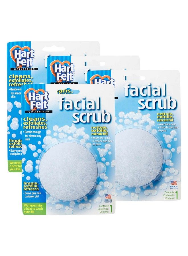 Facial Scrub Round Exfoliating Skin Care Sponge Pad Made In Usa Home Facial Use With Favorite Cream 4 Count
