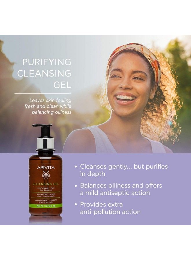 Purifying Cleansing Gel With Propolis And Lime 6.76 Fl.Oz. ; Natural Facial Gel Cleanser