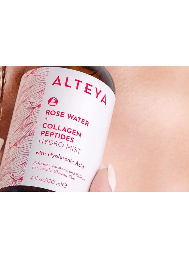 Rose Water Face Toner With Collagen Peptides And Hyaluronic Acid 4 Fl Oz/ 120Ml