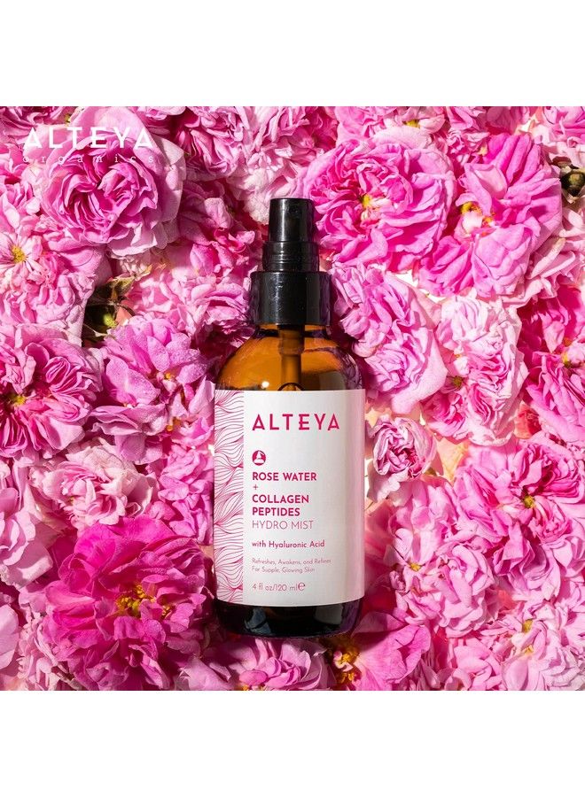 Rose Water Face Toner With Collagen Peptides And Hyaluronic Acid 4 Fl Oz/ 120Ml
