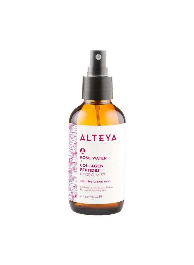 Rose Water Face Toner With Collagen Peptides And Hyaluronic Acid 4 Fl Oz/ 120Ml