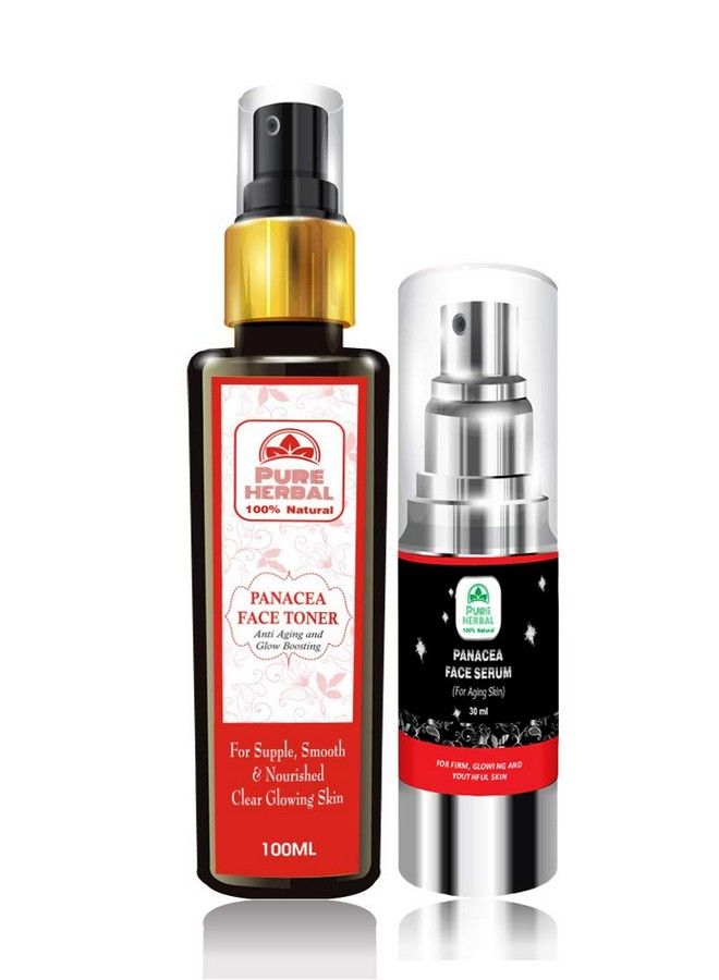 Manages Anti Aginganwrinkles Blemishes Marks Pure Herbal Combo/Panacea Anti Aging Serum And Toner/Manages Skin Tone Appearance And Brightness/Manages Spots For Men And Women