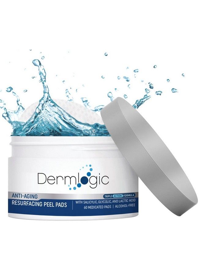 Anti Aging Resurfacing Peel Pads Contains Salicylic Glycolic & Lactic For Face & Body. Includes Hyaluronic & Witch Hazel Green Tea & Aloe Vera. Exfoliates To Correct Dark Spots & Scars.