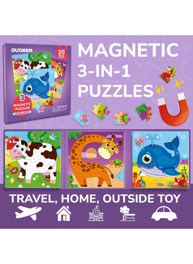 Magnetic Puzzles For Kids Ages 13 20 Pieces Travel Toddler Puzzles For 24 Year Olds By Quokka Animal Car Activities Toy For Boys And Girls 48 Yo Learning Magnet For Road Trip