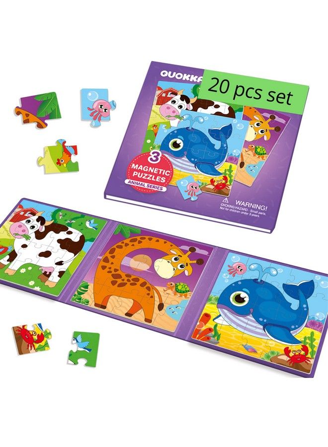 Magnetic Puzzles For Kids Ages 13 20 Pieces Travel Toddler Puzzles For 24 Year Olds By Quokka Animal Car Activities Toy For Boys And Girls 48 Yo Learning Magnet For Road Trip