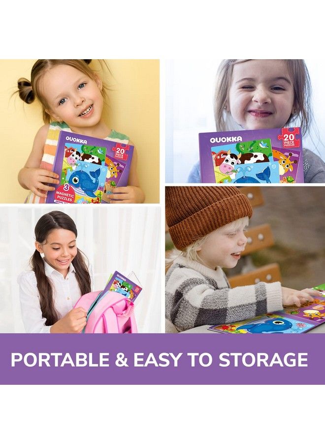 Magnetic Puzzles For Kids Ages 13 20 Pieces Travel Toddler Puzzles For 24 Year Olds By Quokka Animal Car Activities Toy For Boys And Girls 48 Yo Learning Magnet For Road Trip