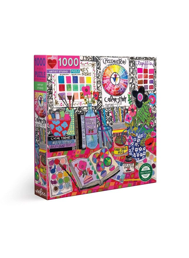 : Piece And Love Artist Studio 1000 Piece Square Jigsaw Puzzle Sturdy Puzzle Pieces A Cooperative Activity With Friends And Family