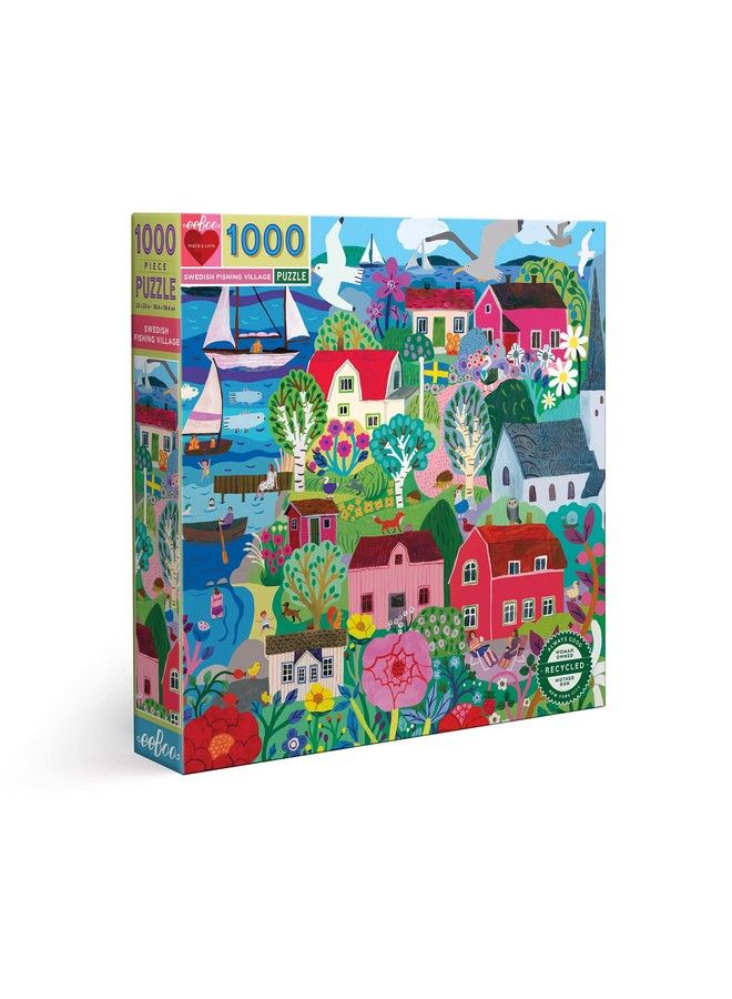 : Piece And Love Swedish Fishing Village 1000 Piece Square Puzzle Glossy Sturdy Puzzle Pieces A Cooperative Activity With Friends And Family
