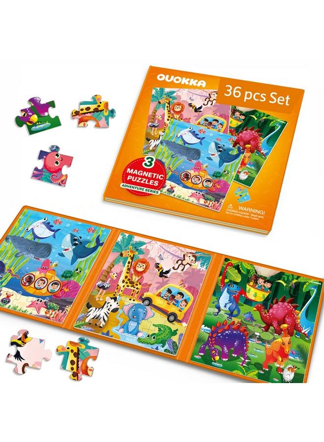 Magnetic Puzzles For Kids Ages 35 36 Pieces Travel Toddler Puzzles By Quokka Animal Car Activities Toy For Boys And Girls 48 Yo Learning Magnet For Road Trip