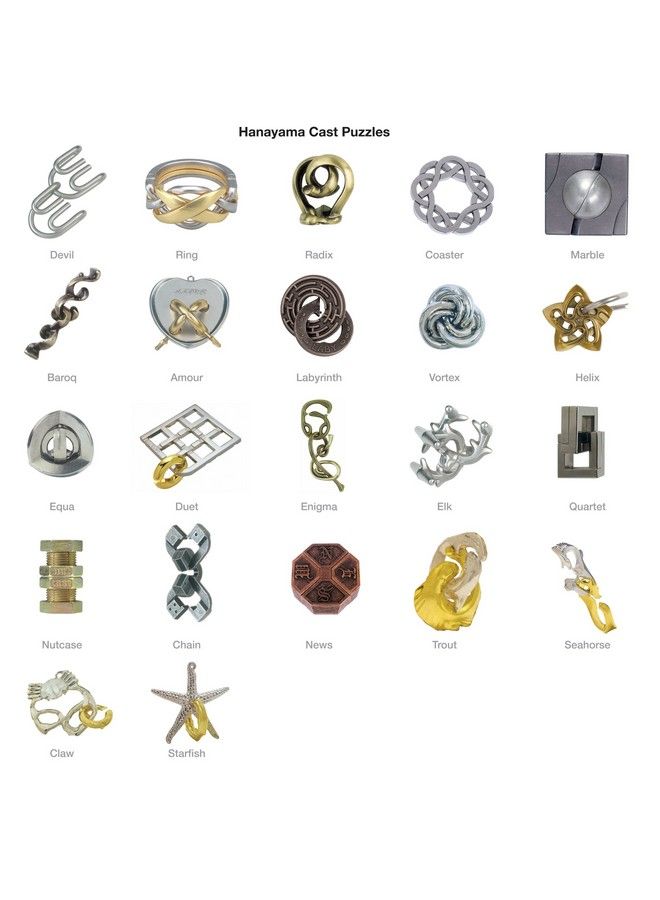 Chain Hanayama Cast Metal Brain Teaser Puzzle (Level 6) Puzzles For Kids & Adults Ages 12 & Up