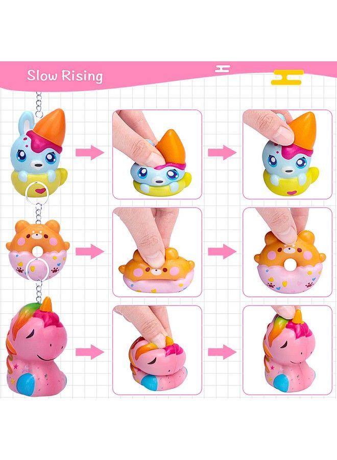 30 Pack Kawaii Squishies Squishy Toys Animals Squishies Cute Unicorn Donuts Slow Rising Creamy Scent Stress Relief Squishies Pack Party Favors Decorative With Key Chain