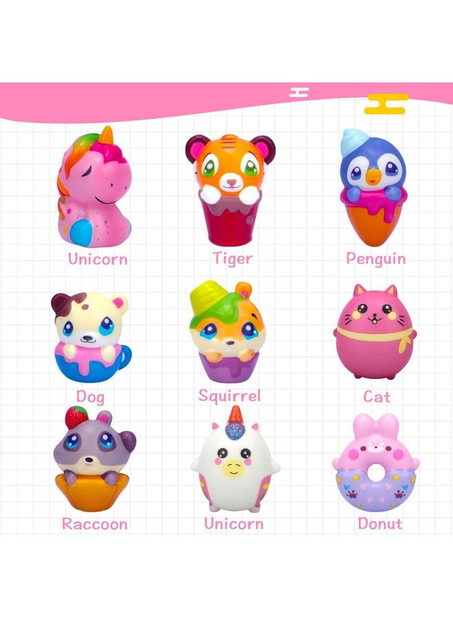 30 Pack Kawaii Squishies Squishy Toys Animals Squishies Cute Unicorn Donuts Slow Rising Creamy Scent Stress Relief Squishies Pack Party Favors Decorative With Key Chain