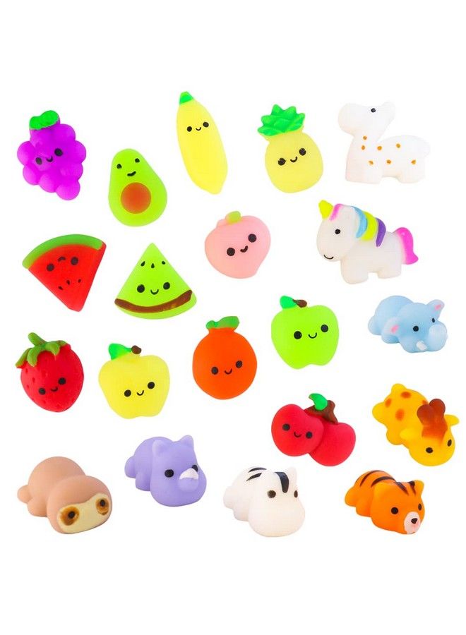 20 Pieces Squishies Mochi Stress Relief Toys Squishy Toys Squishy Toys Kawaii Mochi Squeeze Toys Random Animals And Fruits Shape Mini Squish Toys Party Favors For Girls Boys Adults