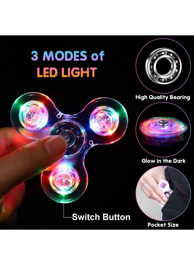 Fidget Spinners 2 Pack Led Light Up Fidget Toys For Kids And Adult Goodie Bag Stuffers Glow In The Dark Sensory Toys Classroom Prizes Birthday Return Gifts For Kids 4812