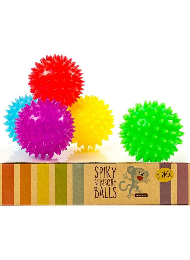 [5 Pack] Spiky Sensory Balls Squeezy And Bouncy Fidget Toys Sensory Toys No Bpa Phthalates Latex School And Special Education Supply