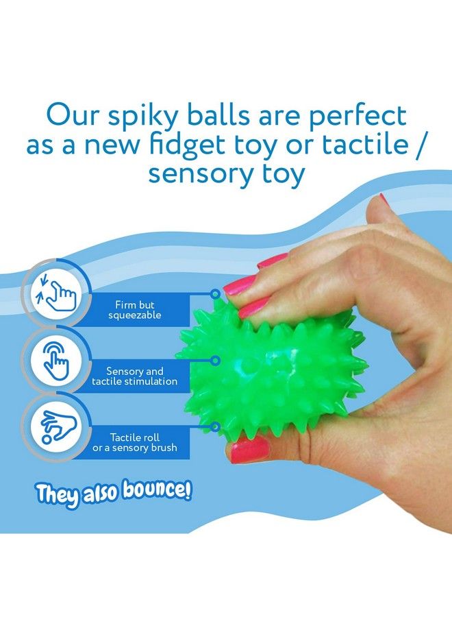 [5 Pack] Spiky Sensory Balls Squeezy And Bouncy Fidget Toys Sensory Toys No Bpa Phthalates Latex School And Special Education Supply